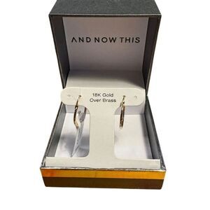 And Now This 18k gold plated brass hoop earrings